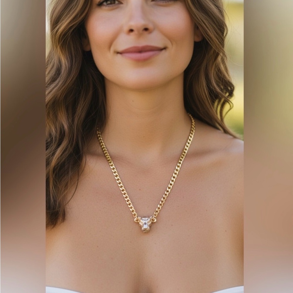 Elegant Gold Panther Necklace, New